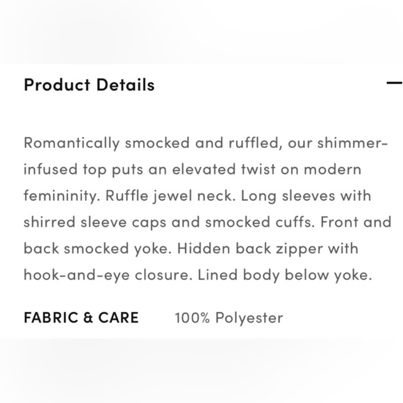 Ann Taylor shimmer paisley smocked ruffle top blouse size small - Picture 5 of 8